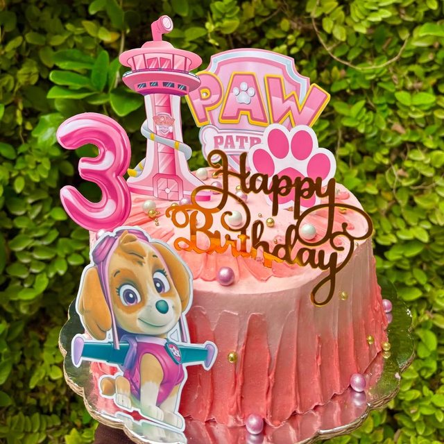 Pastel de cumpleaños infantil tema Paw Patrol en rosa, Monterrey